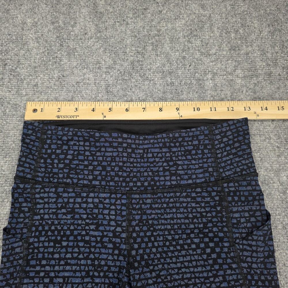 Lululemon Pants Womens 4 Blue Black Geometric Pace Rival Crop Leggings Pocket - Picture 4 of 16